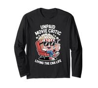 Unpaid Movie Critic Living The CNA Life Funny Popcorn Art Long Sleeve T-Shirt