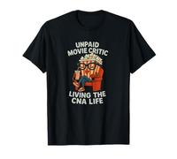 Unpaid Movie Critic Living The CNA Life Funny Popcorn Art T-Shirt