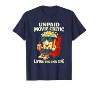 Unpaid Movie Critic Living The CNA Life Funny Popcorn Art T-Shirt