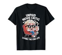 Unpaid Movie Critic Living The CNA Life Funny Popcorn Art T-Shirt