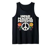Unpaid Peaceful Protester Flower Retro Peace Love Tank Top
