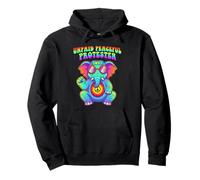Unpaid Peaceful Protester Funny Elephant Hippie Protester Pullover Hoodie