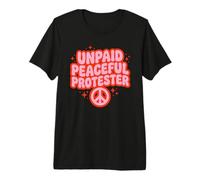 Unpaid Peaceful Protester Groovy 70s Retro Stars Premium T-Shirt