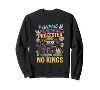 Unpaid Peaceful Protester No Kings Funny Pro Democracy Cat Sweatshirt