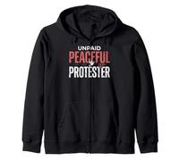 Unpaid Peaceful Protester Peace Dove Peace & Love Zip Hoodie