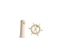 Unpainted Resin Ship's Wheel Assembly 27×20×10 mm - Scale Model Boat/Ship Bridge Detail Part, Ready to Paint(10 pcs)