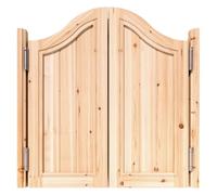 Unpainted Solid Wood Swinging Cafe Doors - Auto Close Double Saloon Doors with Hinges Customizable for Bar & Kitchen Entrance Partition (W41 x H39)