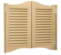 Unpainted Swing Doors for Doorway Cafe Indoor Door, Louvered Interior Saloon Swinging, Room Divider Auto Close Fence Half Waist,Metal Hinge(100x100cm(WxH))