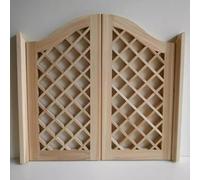 Unpainted Swinging Cafe Door Gate, Wooden West Half Waist Door with Auto Close Hinges, Double Panel Saloon Swinging Doors, Room Divider Door Fence