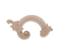 Unpainted Wood Carved 1Pc Unpainted Woodcarving Decal Corner Applique Frame Home Furniture Wall Door Decor Left/Right 4.5-20Cm Leaf/Wave/Flower Shape B Right