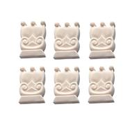 Unpainted Wood Carved 6 Piece Solid Wood Square Column Capital with Carved Roman Column Base and Small Wooden Decals 7 * 9.5 * 3.5 cm