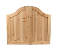 Unpainted Wood Saloon Swing Doors ,Arched Top Farmhouse Doors,Metal Hinge Half-Waist Indoor Fencing Gates,Customizable(85x80cm)