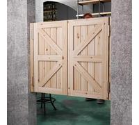 Unpainted Wood Saloon Swing Doors, Kitchen Bathroom Hallway Barn Western Cafe Door, with Hinges, Two-Way Open, Auto Close for Home, Office, Restaurant(W70xH100cm(W27.56xH39.37in))