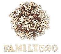 Unpainted Wooden Letters for Crafts - 204Pcs Wooden Alphabet Letters, 15mm Mini Numbers with 4 Colour Pencils, Small Wood Capital Letter, Alphabet Learning Set, Scrabble Tiles for Children's Education