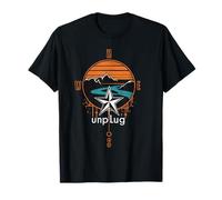 Unplug and Explore the Great Outdoors Hiking Wind Rose T-Shirt