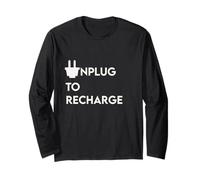 Unplug to Recharge - Positive Tech Yoga Holistic Detox Peace Long Sleeve T-Shirt