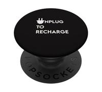 UNPLUG TO RECHARGE - Positive Tech Yoga Holistic Detox Peace PopSockets Adhesive PopGrip