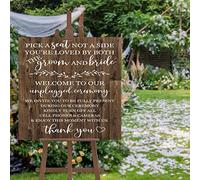 Unplugged Ceremony, Pick A Seat Not A Side, Wedding Sign, Wedding Ceremony Sign 20x20 inch