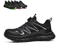 UnPtios Lightweight Safety Shoes Men Safety Trainers Steel Toe Working Shoes Men's Women's Work & Utility Footwear, Ladies, Breathable, Wide Fit, Security, Anti-Puncture - Black 7UK