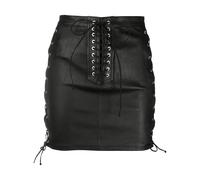 UNRAVEL PROJECT laced leather mini skirt - Black 42