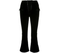 UNRAVEL PROJECT velvet cropped lace-up trousers - Black 24