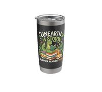Unreath a Story Summer Library Reading 2026 Dinosaur Book Stainless Steel Insulated Tumbler