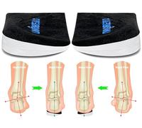 Unribeau 3 Layers Adjustable Supination & Pronation Correction Heel Insoles,Self-Adhesive Medial & Lateral Heel Wedge Inserts for Foot Alignment, Knee Pain, Bow Legs (Black, L: W: 7.5-12 / M: 7-11)
