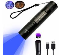 UNROEVS UV Flashlight Rechargeable 365nm Black Light Small Ultraviolet Flashlight for Pet Urine Detection,Resin Curing,Rocks and Minerals,High Definition Pure Ultraviolet（Battery Included）