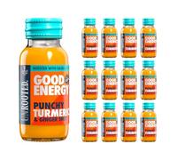 UNROOTED Punchy Ginger and Turmeric Shots, Baobab, Immunity, Energy 12x60ml | Turmeric and Ginger Shots with Orange, Carrot & Baobab. High in Vitamin C, Caffeine-Free Energy, Supports Anti-Inflammation.