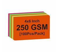 , - Unruled Bright 100 Cards/Pack, for Study Flashcards, Revision Notes, School Supplies, Office Use & Creative Craft Projects (300)