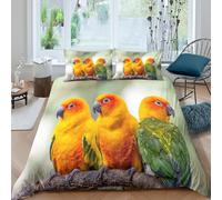 UNRXJZLVM 3D Parrot Bedding Microfiber Duvet Cover Teen Room Decor