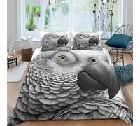 UNRXJZLVM 3D Parrot Print Duvet Cover Microfiber Bedding Student Decor