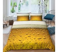 UNRXJZLVM 3D Printed Beer Foam Duvet Cover Microfiber Bedding Set Breathable Bedroom Decor for Adults King（220x240cm）