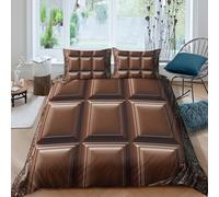 UNRXJZLVM 3D Printed Chocolate Design Microfiber Duvet Cover Set Modern Bedding Soft Breathable Bedroom Décor for Home Super king（260x220cm）
