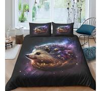 UNRXJZLVM 3D Printed Cosmic Hedgehog Duvet Cover Microfiber Bedroom Decor Hedgehog Bedding Set for Adults Soft Breathable for Home Super king（260x220cm）