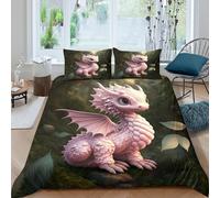 UNRXJZLVM 3D Printed Cute Dragon Duvet Cover Microfiber Bedroom Decor Fantasy Dragon Bedding Set Soft Breathable for Adults Teens Double（200x200cm）