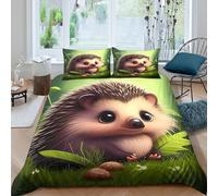 UNRXJZLVM 3D Printed Cute Hedgehog Duvet Cover Microfiber Bedroom Decor Hedgehog Cartoon Bedding Set Soft Breathable for Home King（220x240cm）
