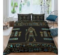 UNRXJZLVM 3D Printed Egyptian Mythology Duvet Cover Microfiber Bedroom Decor Egyptian Style Bedding Set Soft Breathable for Adults Students Single（140x200cm）