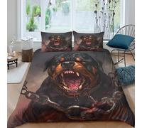 UNRXJZLVM 3D Printed Fierce Dog Duvet Cover Microfiber Bedroom Decor Large Animal Bedding Set Soft Breathable for Home King（220x240cm）