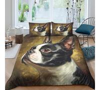 UNRXJZLVM 3D Printed French Bulldog Pattern Duvet Cover Microfiber Bedding Frenchie Set Soft Breathable for Bedroom Decor King（220x240cm）