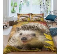 UNRXJZLVM 3D Printed Hedgehog Duvet Cover Microfiber Bedroom Decor Animal Bedding Set Soft Breathable for Adults Home King（220x240cm）