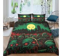 UNRXJZLVM 3D Printed Horror Zombie Duvet Cover Microfiber Comfort Bedroom Decor Scary Skull Bedding Set for Adults Youth Room Super king（260x220cm）