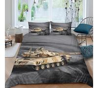 UNRXJZLVM 3D Printed Military Tank Duvet Cover Microfiber Bedding Set for Adults Teens Bedroom Decor Soft Breathable Super king（260x220cm）