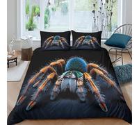 UNRXJZLVM 3D Printed Realistic Spider Duvet Cover Microfiber Bedroom Decor Tarantula Bedding Set Soft Breathable for Home Super king（260x220cm）