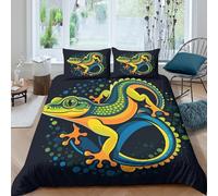 UNRXJZLVM 3D Printed Vivid Chameleon Duvet Cover Microfiber Soft Bedding Set Animal Pattern Bedroom Decor for Adults Teens King（220x240cm）