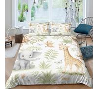 UNRXJZLVM Adorable Safari 3D Printed Microfiber Duvet Cover Bedroom Zoo Animals Bedding Set for Adults Teens Soft Breathable Home Decor King（220x240cm）