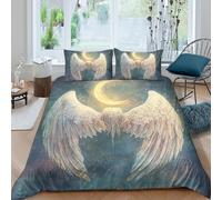 UNRXJZLVM Angel Wings Duvet Set 3D Printed Microfiber Teen Bedding