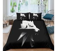 UNRXJZLVM Artistic Wolf Design 3D Printed Duvet Cover Microfiber for Adults Bedroom Decor Wolf Pattern Bedding Set Soft Breathable Gift Double（200x200cm）
