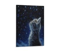 UNRXJZLVM Cat Art - Modern Giclee Canvas Prints Landscape Pictures Artwork Paintings on Canvas Wall Art for Home Office Decorations 16x24inch(40x60cm)