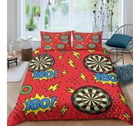 UNRXJZLVM Colorful Dartboard 3D Printed Microfiber Duvet Cover Cartoon Bedroom Decor Dart Bedding Set Soft Breathable for Home Single（135x200cm）